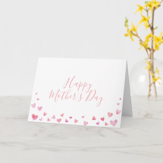 水彩ハートハッピーマザーズデイカード カード (黄色い花)