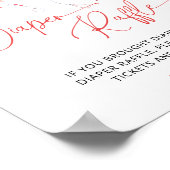 水彩ハートバレンタインおむつラッフル ポスター (角)