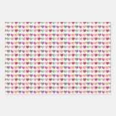 水彩ハートバレンタインズラッピング紙 ラッピングペーパーシート (正面3)