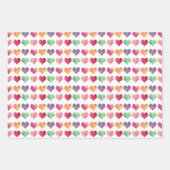 水彩ハートバレンタインズラッピング紙 ラッピングペーパーシート (正面2)