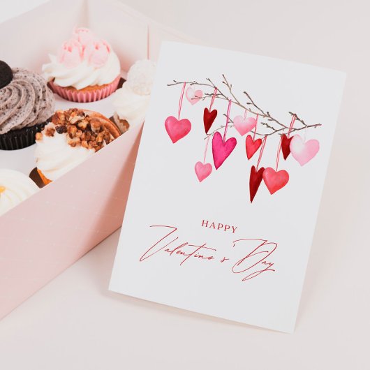水彩ハートバレンタインデー シーズンカード