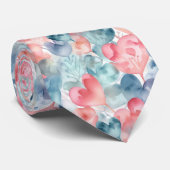 水彩ハートバレンタインデー ネクタイ (ロール)