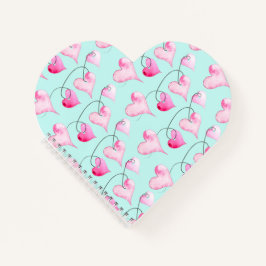 水彩ハートバレンタインデー ノートブック