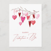 水彩ハートバレンタインデー ポストカード (正面)