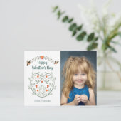 水彩ハートバレンタインフォトカード ポストカード (スタンド正面)