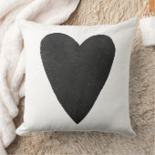 水彩ハートバレンタイン枕 – 黒 クッション (ブランケット)