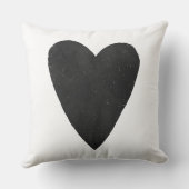 水彩ハートバレンタイン枕 – 黒 クッション (裏面)