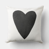 水彩ハートバレンタイン枕 – 黒 クッション (正面)