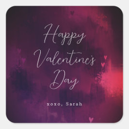 水彩ハートバレンタイン スクエアシール