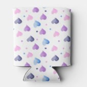 水彩ハートパターンブルーピンクパープル 缶クーラー (裏面)