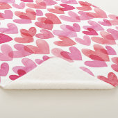 水彩ハートパターン シェルパブランケット (3/4)