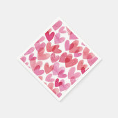 水彩ハートパターン スタンダードカクテルナプキン (角)