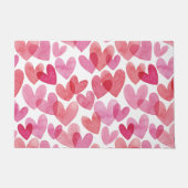 水彩ハートパターン ドアマット (正面)