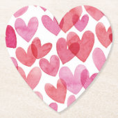 水彩ハートパターン ペーパーコースター (正面)