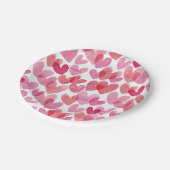 水彩ハートパターン ペーパープレート (アングル)
