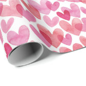 水彩ハートパターン ラッピングペーパー (ロールコーナー)