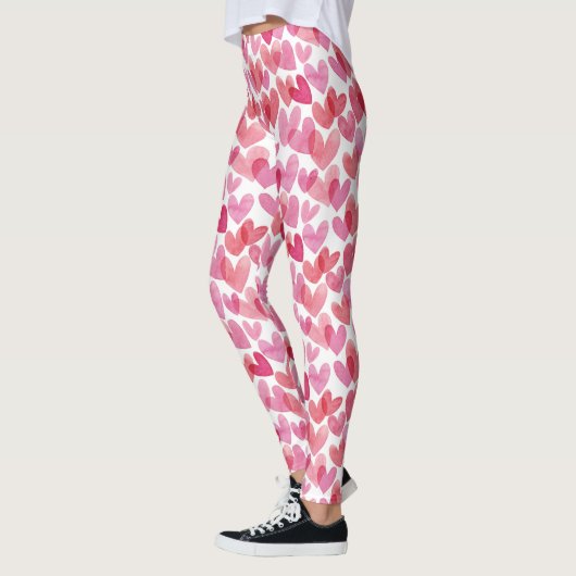 水彩ハートパターン レギンス (左)