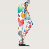 水彩ハートパターン レギンス (右)