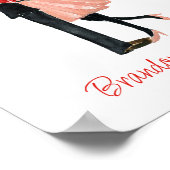 水彩ハートファッションガールカップル ポスター (角)