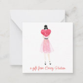 水彩ハートファッションガールギフトエンクロージャー ノートカード (正面)