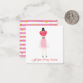 水彩ハートファッションガールギフトエンクロージャー ノートカード (正面/裏面インサイチュ)