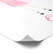 水彩ハートファッションガールポスター ポスター (角)