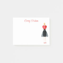 水彩ハートファッションガールポストイットノート ポストイット