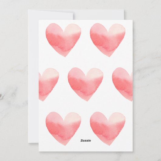 水彩ハートフォトコラージバレンタイン シーズンカード (裏面)