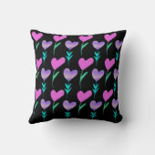 水彩ハートフラワーヴァレパターン(の模様が)あるンティン クッション (裏面)