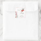 水彩ハートフローラさくらんぼオントップベビーシャワー スクエアシール (バッグ)