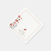 水彩ハートフローラさくらんぼオントップベビーシャワー スタンダードカクテルナプキン (角)