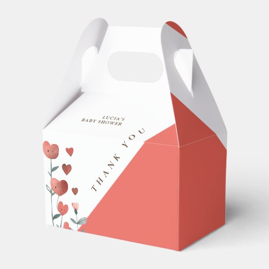 水彩ハートフローラさくらんぼオントップベビーシャワー フェイバーボックス (裏面サイド)