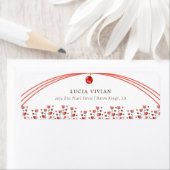 水彩ハートフローラさくらんぼオントップベビーシャワー ラベル (インサイチュ)