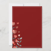 水彩ハートフローラさくらんぼオントップベビーシャワー 招待状 (裏面)