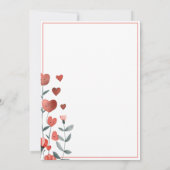 水彩ハートフローラさくらんぼオントップベビーシャワー 招待状 (裏面)