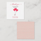水彩ハートブライダルシャワーありがとう エンクロージャーカード (正面/裏面)