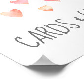 水彩ハートベビーシャワーカードとギフトサイン ポスター (角)