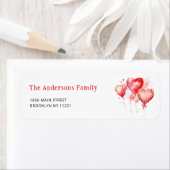 水彩ハートベビーシャワー差出人住所 ラベル (インサイチュ)