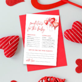 水彩ハートベビー予測とアドバイスカード