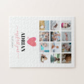 水彩ハートベビー初年度フォトコラージュ ジグソーパズル (横)