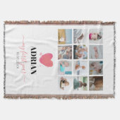 水彩ハートベビー初年度フォトコラージュ スローブランケット (正面)