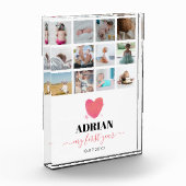 水彩ハートベビー初年度フォトコラージュ フォトブロック (左)