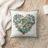 水彩ハートベリー緑 クッション (ブランケット)