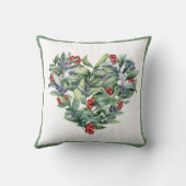 水彩ハートベリー緑 クッション (裏面)