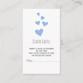 水彩ハートボーイおむつラッフルカード エンクロージャーカード