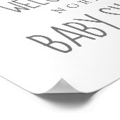 水彩ハートボーイベビーシャワー歓迎ポスター ポスター (角)