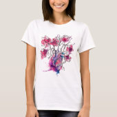 水彩ハートマグノリア Tシャツ (正面)