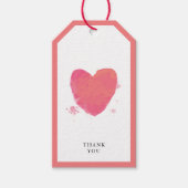 水彩ハートミニマルシンプルリストありがとう ギフトタグ (正面)