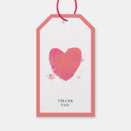 水彩ハートミニマルシンプルリストありがとう ギフトタグ