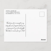 水彩ハートライトピンク赤ちゃんシャワーありがとう ポストカード (裏面)